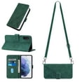 thumbnail image 1 of Mantto for Samsung Galaxy S21 FE 5G 6.4 inch Crossbody Phone Case with Shoulder Strap,Magnetic Closure Folio Kickstand Card Slots Premium PU Leather Full Protection Shockproof Cover,Darkgreen, 1 of 8