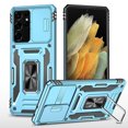thumbnail image 1 of Mantto Samsung Galaxy S21 Ultra Case, Heavy Duty Rugged Case with Shockproof Kickstand,Slide Holder Back Cover for Samsung Galaxy S21 Ultra 6.8 inch,Lightblue, 1 of 7