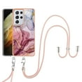 thumbnail image 1 of Mantto for Samsung Galaxy S21 Ultra Case, with Lanyard Adjustable Strap,Marble Pattern Soft TPU Bumper Hard PC Back Shockproof Protective Glossy Stylish Durable Phone Case for Women Girls,Rose-carmine, 1 of 7