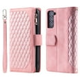 thumbnail image 1 of Mantto for Samsung Galaxy S21 Wallet Case with Shoulder/Wrist Strap,Shockproof High Capacity Purse Card Slots Flip Kickstand Phone Case Cover,Rosegold, 1 of 13