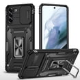 thumbnail image 1 of Mantto for Samsung Galaxy S22 Plus Magnetic Slim Case,Slide Camera Protection Slip Guard Grids Pattern Hybrid Bumper Shockproof Kickstand Cover.For Samsung Galaxy S22 Plus,Black, 1 of 7