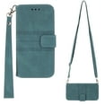 thumbnail image 1 of Mantto for Samsung Galaxy S22 Ultra 5G Phone 6.8" Case 2022 Crossbody Handbag Wallet with Shoulder Strap Lanyard Pockets Shockproof Embossed Pattern Stand PU Leather Cover for S22 Ultra, Darkgreen, 1 of 10