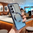 thumbnail image 1 of Mantto for Samsung Galaxy S23 Magnetic Gradient Glitter Case Compatible with Magsafe Charging Luxury Plating Cute Bling Clear Cover for Women Girls Soft TPU Slim Shockproof Phone Case,Blue, 1 of 12
