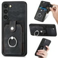 thumbnail image 1 of Mantto for Samsung Galaxy S23 Plus Back Wallet Case,with Elastic Card Holder,Shockproof PU Leather 360° Rotation Ring Kickstand Support Magnetic Car Mount Phone Case for Women Men,Black, 1 of 9