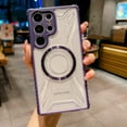 thumbnail image 1 of Mantto for Samsung Galaxy S23 Ultra Transparent Magnetic Clear Case, Compatible with MagSafe Wireless Charging, Rubber/TPU+PC Shockproof Non-Slip Military Grade Protection Case,Purple, 1 of 5