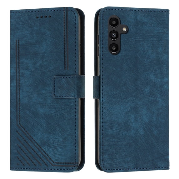Mantto for Samsung Galaxy S24 FE Wallet Case for Women Men,Durable PU Leather Shockproof Magnetic Clasp Folio Credit Card Slots Flip Kickstand Slim Phone Case with Wrist Strap,Blue