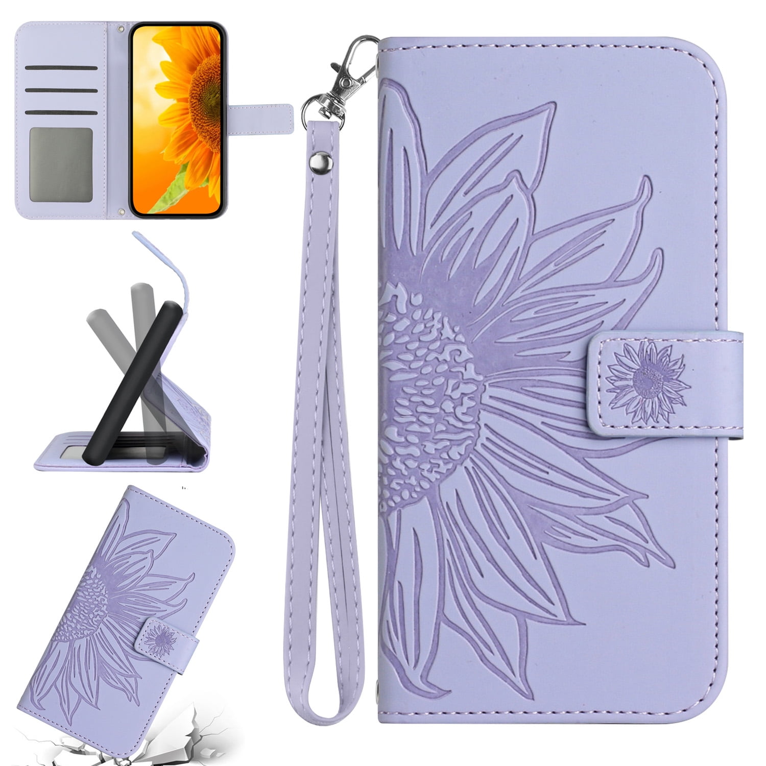 Mantto for Samsung Galaxy S24 FE Wallet Case with Wrist Strap,Stylish