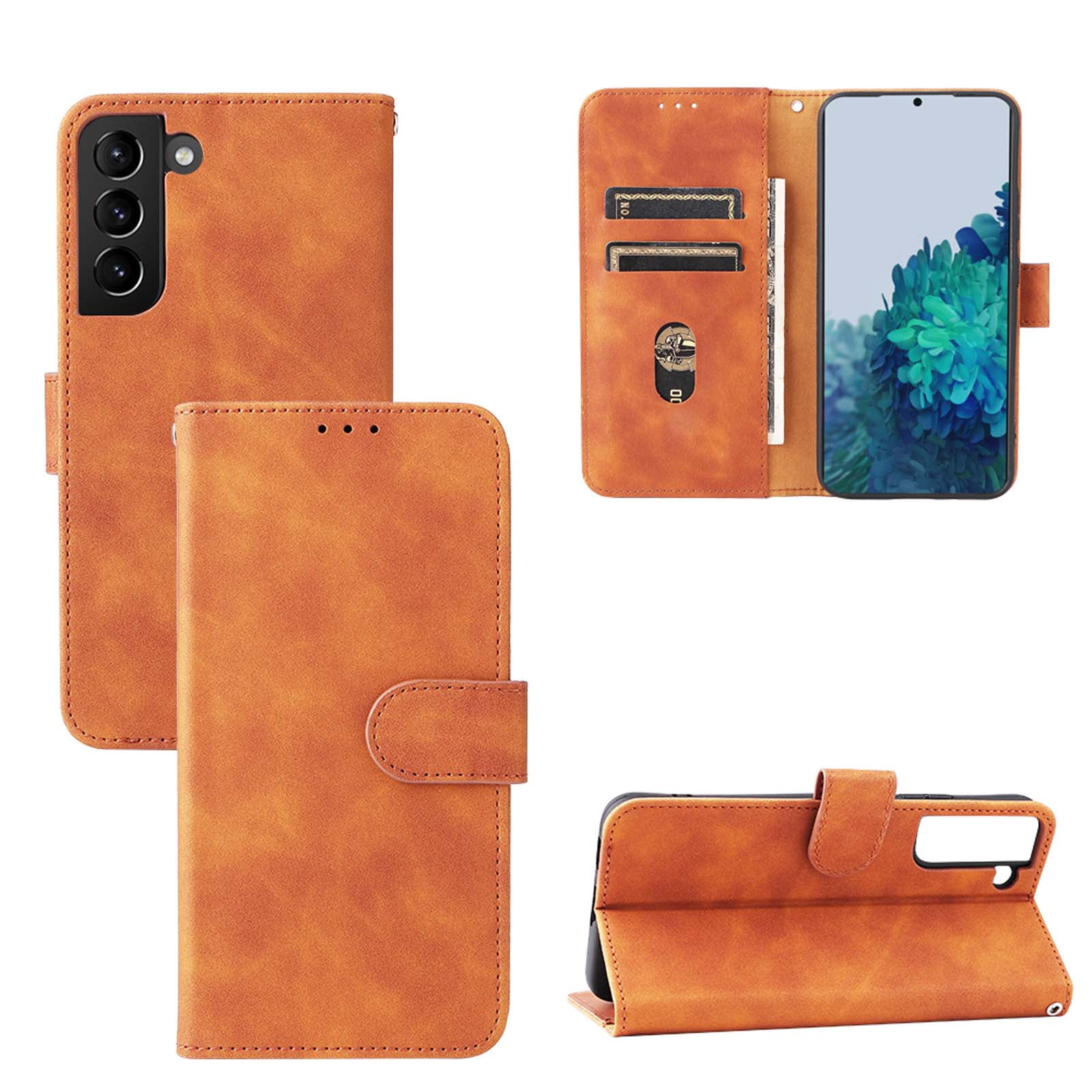 Mantto for Samsung Galaxy S24 Plus Case, Classic PU Leather Shockproof Protective Stand