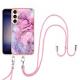 thumbnail image 1 of Mantto for Samsung Galaxy S24 Plus Case, with Lanyard Adjustable Strap, Marble Pattern Soft TPU Bumper Hard PC Back Shockproof Protective Glossy Stylish Durable Phone Case for Women Girls,Pink, 1 of 7