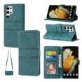 thumbnail image 1 of Mantto for Samsung Galaxy S24 Ultra Wallet Case, PU Leather with Long Crossbody Strap Card Slots Soft TPU Inner Shockproof Protective Flip Cover Phone Case for Samsung Galaxy S24 Ultra,Darkgreen, 1 of 11