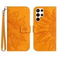 thumbnail image 1 of Mantto for Samsung Galaxy S24 Ultra Wallet Case with Wrist Strap,Stylish Sunflower Embossed PU Leather Shockproof Protective Magnetic Flip Stand Card Slots Protective Phone Cover,Yellow, 1 of 11