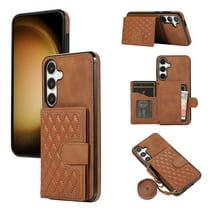 Mantto For Samsung Galaxy S25 Plus Wallet Phone Case Cute Elegant PU Leather Case with Card Holder Crossbody Cover for Women Girls Shoulder Strap Wristlet RFID Blocking Shockproof Case,Brown