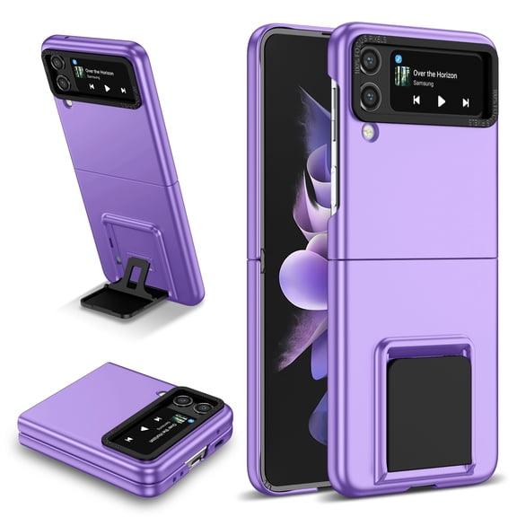 Mantto for Samsung Galaxy Z Flip 3 5G, Folding Bracket Kickstand Military Grade Drop Protection,Skin-Friendly PC Back, Anti-Scratch Anti-Fingerprint case For Samsung Galaxy Z Flip 3 5G, Purple