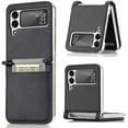 thumbnail image 1 of Mantto for Samsung Galaxy Z Flip 3 Case, Slim Flit Premium Lychee Leather + Hard PC Galaxy Z Flip 3 Wallet Case with Card Slots Protective Phone Case for Samsung Galaxy Z Flip 3 5G Case (Black), 1 of 14