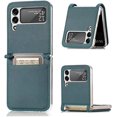 thumbnail image 1 of Mantto for Samsung Galaxy Z Flip 3 Case, Slim Flit Premium Lychee Leather + Hard PC Galaxy Z Flip 3 Wallet Case with Card Slots Protective Phone Case for Samsung Galaxy Z Flip 3 5G Case (Darkgreen), 1 of 9