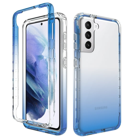 Mantto Samsung S21 Plus Case, Full Body Clear Protection Case PC Bumper & Rubber TPU Front & Back 360 Full CoverGradient Bumper Frame Rubber Phone Case for Samsung Galaxy S21 Plus - Blue