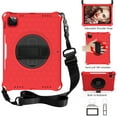 thumbnail image 1 of Mantto Shockproof Case for iPad 10th Generation 10.9" 2022 iPad Case with Shoulder Strap,Heavy Duty Rotating Kickstand Hand Strap Rugged Defender Protective Case w/Pencil Holder, Red+Black, 1 of 6
