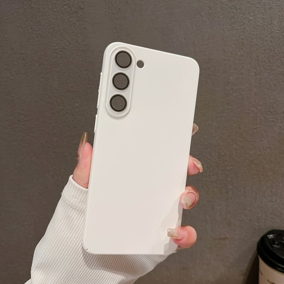 Mantto Slim Case for Samsung Galaxy S22 Plus, Plain PC Skin-Feel Phone Case with Lens Protector, Shockproof Anti-Scratches Non-Yellowing Protection Cover for Samsung Galaxy S22 Plus - White