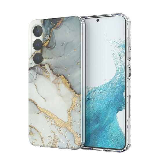 Mantto Slim Case for Samsung Galaxy S24, Fashion Marble Pattern Phone Case for Women Girls, Hybrid Shockproof Full Body Protection Lightweight Cover for Samsung Galaxy S24, Gray Marble