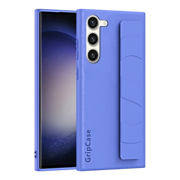 Mantto Slim Case for Samsung Galaxy S25 with Wristband, Wrist Hand Strap Grip, PU Leather Texture Hybrid Shockproof Anti-Scratches Phone Case for Samsung Galaxy S25, Purple