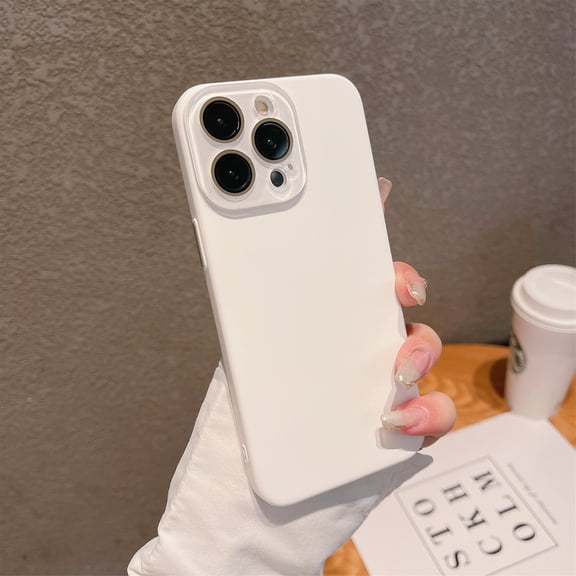 Mantto Slim Case for iPhone 13, Plain PC Skin-Feel Phone Case with Lens Protector, Shockproof Anti-Scratches Non-Yellowing Protection Cover for iPhone 13 - White