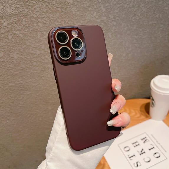 Mantto Slim Case for iPhone 14 Plus, Plain PC Skin-Feel Phone Case with Lens Protector, Shockproof Anti-Scratches Non-Yellowing Protection Cover for iPhone 14 Plus - Winered