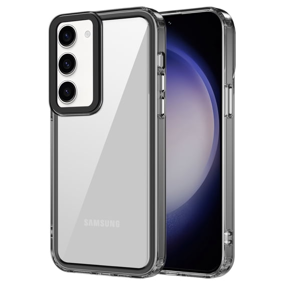 Mantto Slim Crystal Clear Case for Samsung Galaxy S23 Plus, Anti-yellowing Transparent Shockproof Lightweight Support Wireless Charging Ultra-Thin Phone Case for Samsung Galaxy S23 Plus,Black