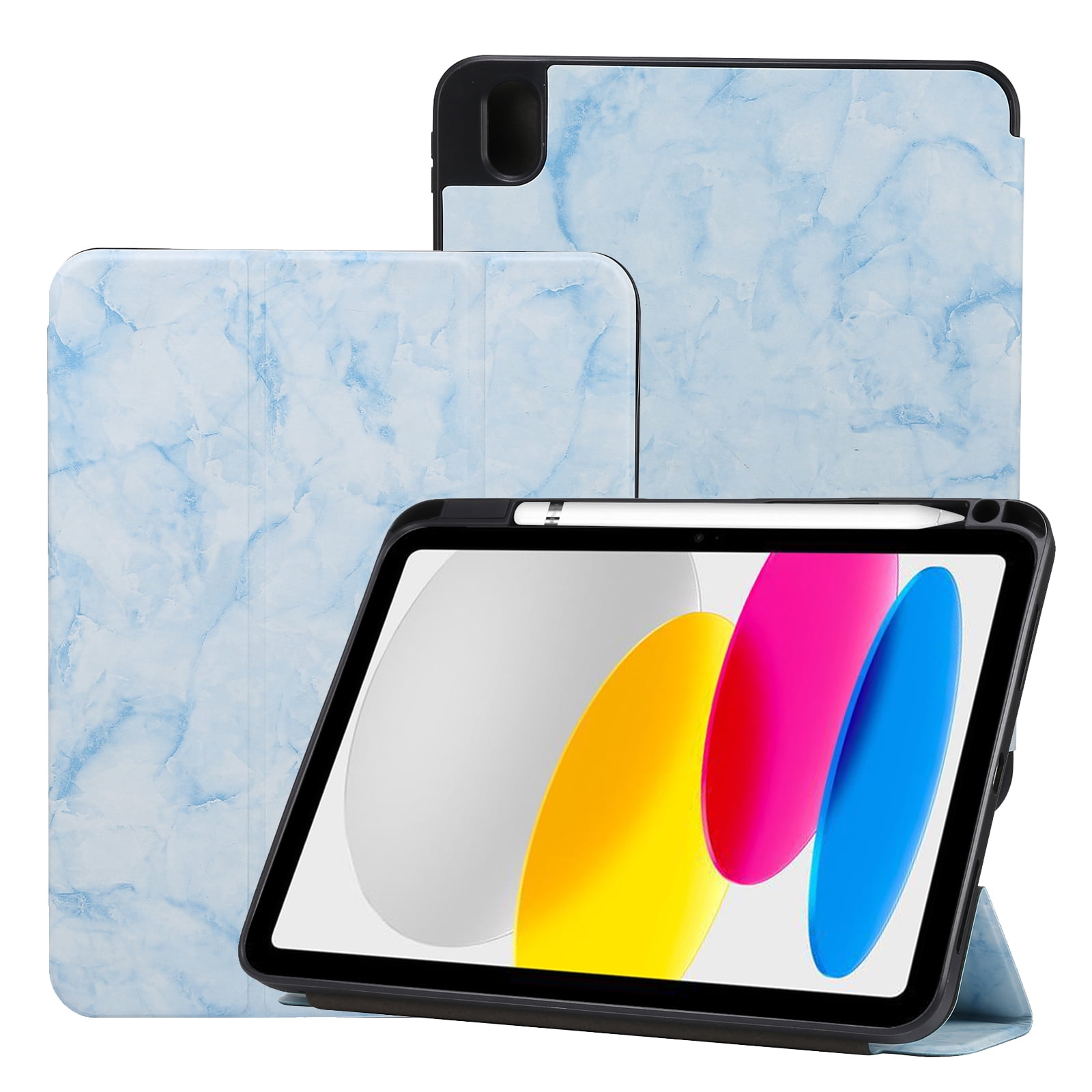 Mantto Smart Case for iPad 10.9-inch 2022, Lightweight Smart Trifold Stand with Pencil Holder Case with Stand Auto Sleep/Wake Case for Apple iPad 10th Generation 10.9" 2022, Blue