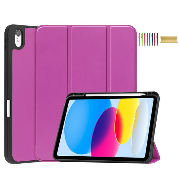 Mantto Smart Case for iPad 10.9-inch 2022, Soft TPU Frosted Back Cover Slim Shell Protective Case with Stand Auto Sleep/Wake Case for Apple iPad 10th Generation 10.9" 2022, Purple