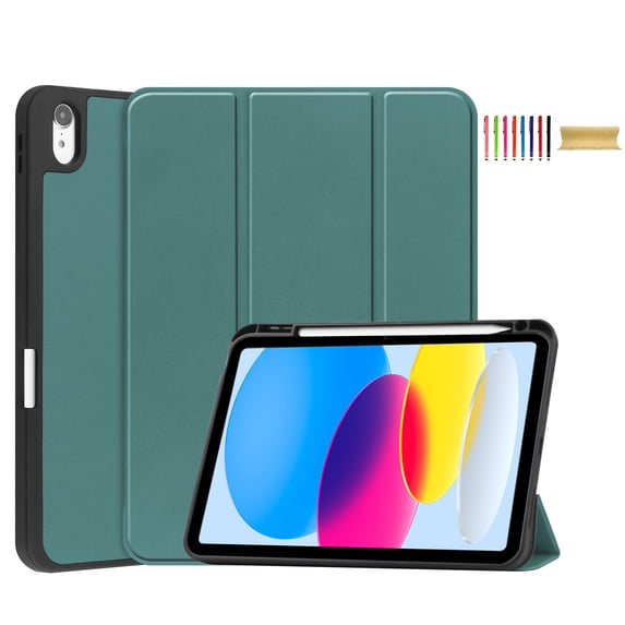 Mantto Smart Case for iPad 10.9-inch 2022, Soft TPU Frosted Back Cover Slim Shell Protective Case with Stand Auto Sleep/Wake Case for Apple iPad 10th Generation 10.9" 2022, Green