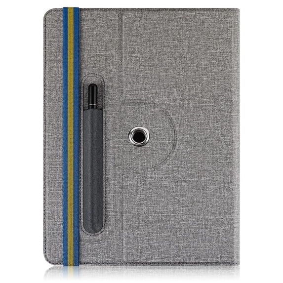 Mantto Universal Case for 9 - 11 inch Tablet, 360 Rotating Tablet Case, PU Leather Folio Flip Protective Cover, Multi-angle Stand,Gray