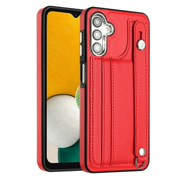 Mantto Wallet Case Compatible with Samsung Galaxy A25 5G, for Women Men, with Card Holder Slots, Shockproof Premium PU Leather Wristband Kickstand Back Phone Case for Samsung Galaxy A25 5G,Red