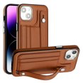 thumbnail image 1 of Mantto Wallet Case Compatible with iPhone 15 Plus, for Women Men, with Card Holder Slots, Shockproof Premium PU Leather Wristband Kickstand Back Phone Case for iPhone 15 Plus,Brown, 1 of 7