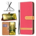 thumbnail image 1 of Mantto Wallet Case For Galaxy Note 20 Premium Denim Leather Flip Case [RFID Blocking] Card Holder Kickstand Magnetic Wrist Strap Case TPU inner Shell For Samsung Galaxy Note 20, Red, 1 of 7