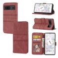 thumbnail image 1 of Mantto Wallet Case for Google Pixel 7, Magnetic Closure Folio PU Leather Shockproof Hand Strap Full Body Credit Card Slot Kickstand Cover For Google Pixel 7, Red, 1 of 9
