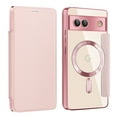 thumbnail image 1 of Mantto Wallet Case for Google Pixel 8A,Compatible with Magsafe Charging,Luxury PU Leather Plating Magnetic Flip RFID Blocking Card Slots Phone Case with Anti-scratch Lens Film,Pink, 1 of 8