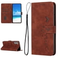 thumbnail image 1 of Mantto Wallet Case For Samsung Galaxy A35, Magnetic Closure Heart Patterned Embossed PU Leather Kickstand Credit Card Holder Slots Wrist Strap Flip Folio Cover,Brown, 1 of 11