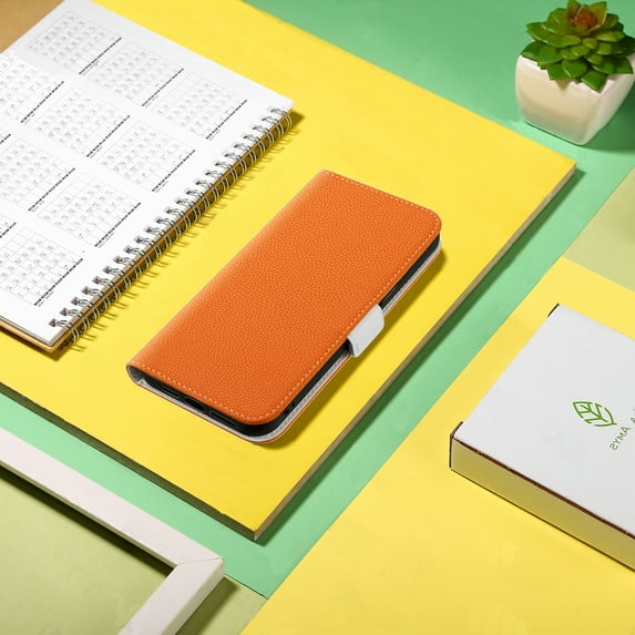 Mantto Wallet Case for Samsung Galaxy A50 PU Leather Wallet Case with Card Slots Kickstand Magnetic Clasp Protective Case For Samsung Galaxy A50,Orange