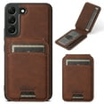 thumbnail image 1 of Mantto Wallet Case for Samsung Galaxy S22 Detachable Card Slots Flip Kickstand Purse Cover, Magnetic Case Compatible with MagSafe, Shockproof PU Leather Slim Case for Galaxy S22, Brown, 1 of 10