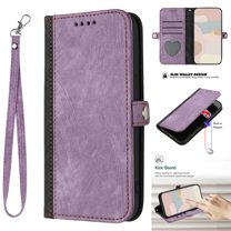 Mantto Wallet Case for Samsung Galaxy S23 FE, Premium PU Leather Flip Case with Card Slots Holder Detachable Wrist Strap, Shockproof Kickstand Purse Phone Cover for Samsung Galaxy S23 FE, Purple