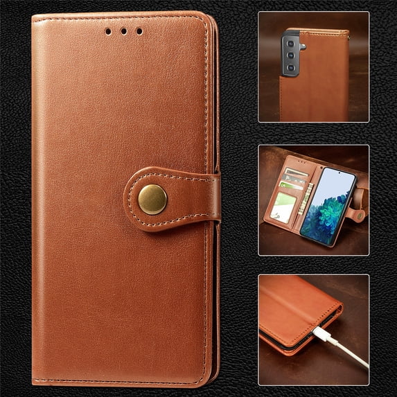 Mantto Wallet Case for Samsung S22 with Card Holder Slots, Folio Premium PU Leather Magnetic Flip Cover with Kickstand, Shockproof TPU Interior Case Compatible with Samsung Galaxy S22, Brown