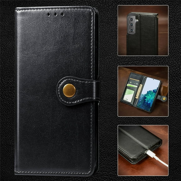 Mantto Wallet Case for Samsung S22 with Card Holder Slots, Folio Premium PU Leather Magnetic Flip Cover with Kickstand, Shockproof TPU Interior Case Compatible with Samsung Galaxy S22, Black