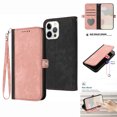 thumbnail image 1 of Mantto Wallet Case for iPhone 14 Pro Max, Glossy Luxury PU Leather Shockproof Card Slots Cash Holder Kickstand Case with Magnetic Clasp Wrist Strap Handbag Cute Heart View Slot Flip Cover,Pink, 1 of 9