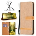 thumbnail image 1 of Mantto Wallet Case For iPhone 15 Pro Max Premium Denim Leather Flip Case [RFID Blocking] Card Holder Kickstand Magnetic Wrist Strap Case TPU inner Shell For iPhone 15 Pro Max - 6.7", Brown, 1 of 8