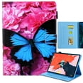 thumbnail image 1 of Mantto iPad 10th Generation Case 10.9", Cute Patterned Slim Multi-Angle Viewing Folio Magnetic Stand Wallet Card Slot with Auto Sleep Wake Smart Cover for 10.9” iPad 10th Gen 2022, Blue Butterfly, 1 of 11