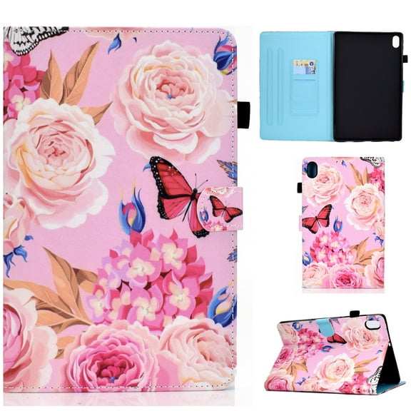 Mantto iPad 10th Generation Case 10.9", Cute Patterned Slim Multi-Angle Viewing Folio Magnetic Stand Wallet Card Slot with Auto Sleep Wake Smart Cover for 10.9” iPad 10th Gen 2022, Flower