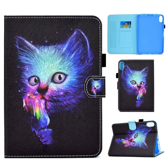 Mantto iPad 10th Generation Case 10.9", Cute Patterned Slim Multi-Angle Viewing Folio Magnetic Stand Wallet Card Slot with Auto Sleep Wake Smart Cover for 10.9” iPad 10th Gen 2022, Fox