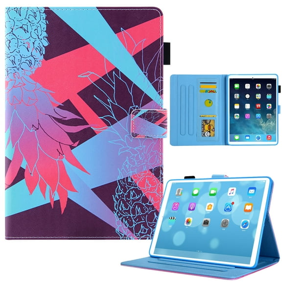 Mantto iPad 10th Generation Case 10.9", Cute Patterned Slim Multi-Angle Viewing Folio Magnetic Stand Wallet Card Slot with Auto Sleep Wake Smart Cover for 10.9â iPad 10th Gen 2022, Colorful Pineapple