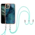 thumbnail image 1 of Mantto for iPhone 11 Pro Max Case, with Lanyard Adjustable Strap, Marble Pattern Soft TPU Bumper Hard PC Back Shockproof Protective Glossy Stylish Durable Phone Case for Women Girls,Green, 1 of 7