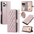 thumbnail image 1 of Mantto for iPhone 12/12 Pro Wallet Case with Detachable Wrist Strap & Shoulder Strap,Shockproof Luxury PU Leather Purse Credit Card Slots Magnetic Flip Kickstand Crossbody Phone Case, Rosegold, 1 of 8